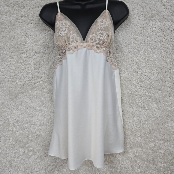 Flora Nikrooz Babydoll Top Womens Small Floral Mesh Satin Y2K Fairy Feminine - Picture 1 of 13